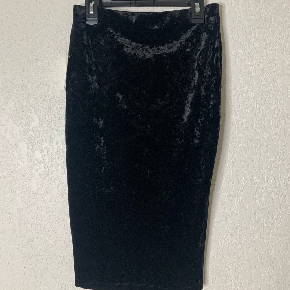 Suede black skirt
